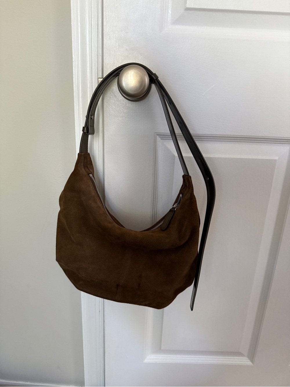 Nothing Written Brown Suede Hobo Shoulder Bag